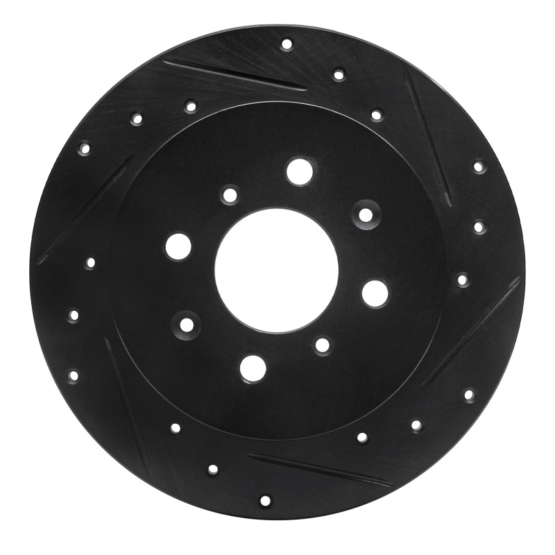 Acura EL Brake Rotor (1) - Rear Right - R1 Concepts - Drilled & Slotted - Black - `01-`05